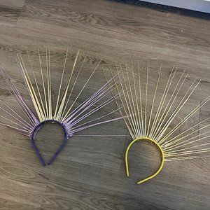 FROM BRAZIL 2 Carnival Carnaval Festival Headband Head Pieces - Purple & Yellow